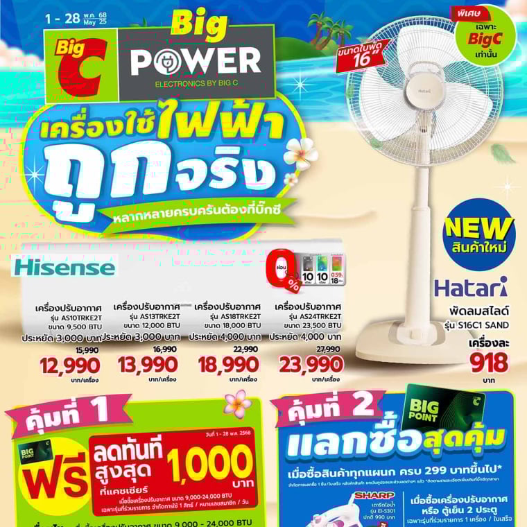เครื่องใช้ไฟฟ้า ถูกจริง วันที่ 1-28 พ.ค 68